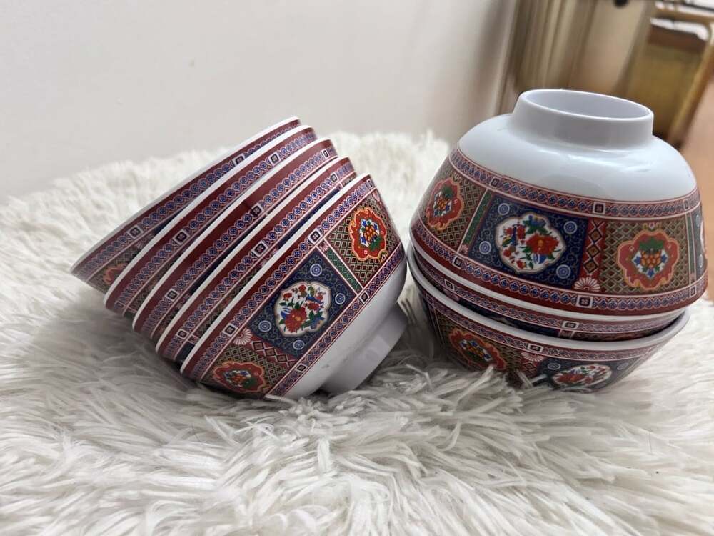 Tai-Hong Melamine Rice Bowls No 3006A Multi-Color Melamine Set of 8
